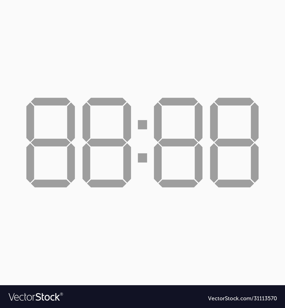 Four digits for time display white background