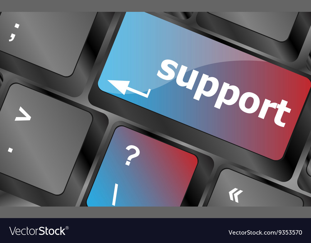 Keyboard key with support button keys Royalty Free Vector