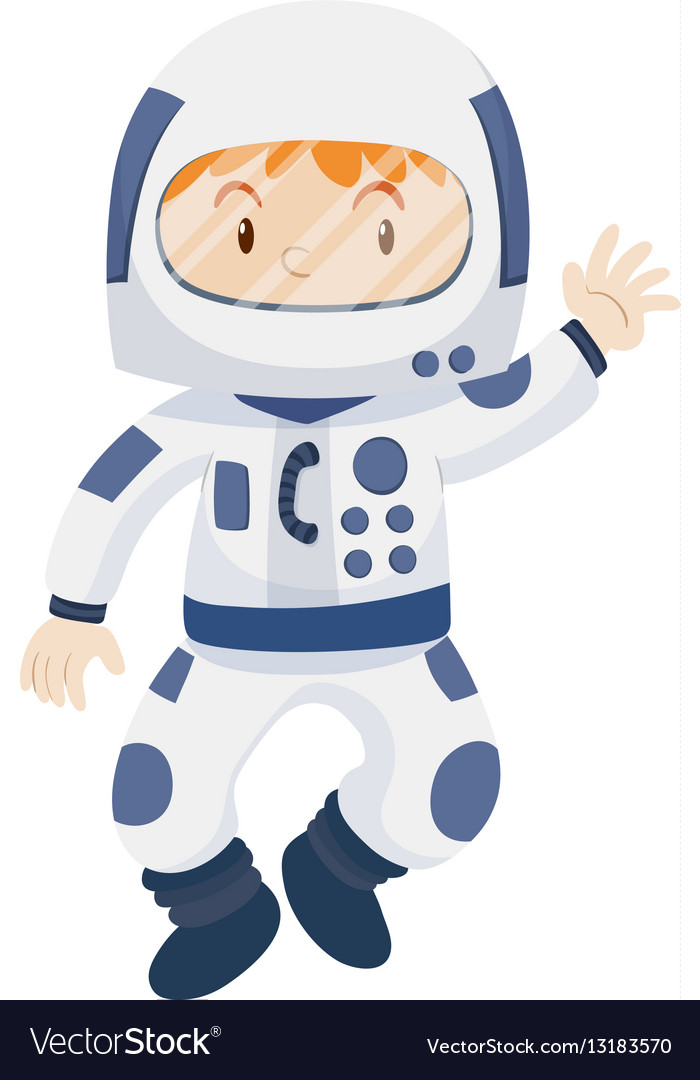 Kid in spacesuit costume Royalty Free Vector Image