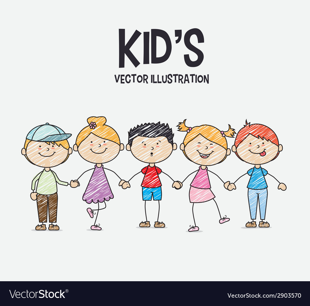 Kids design over white background