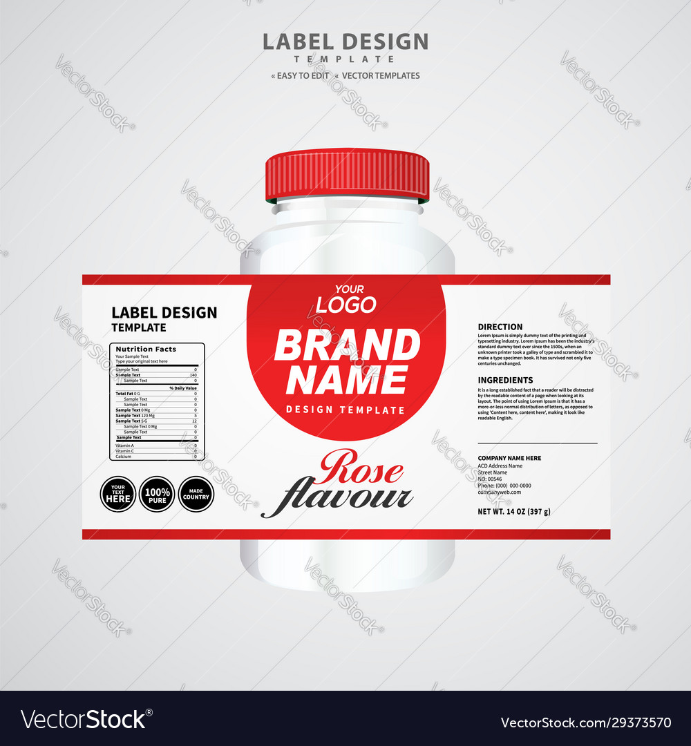 Label and packaging template design Royalty Free Vector