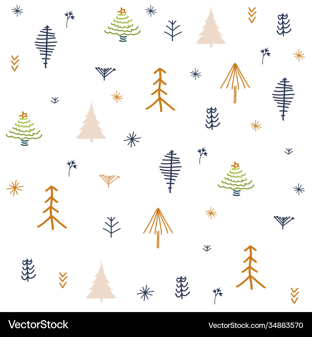 Seamless pattern with christmas tree Royalty Free Vector