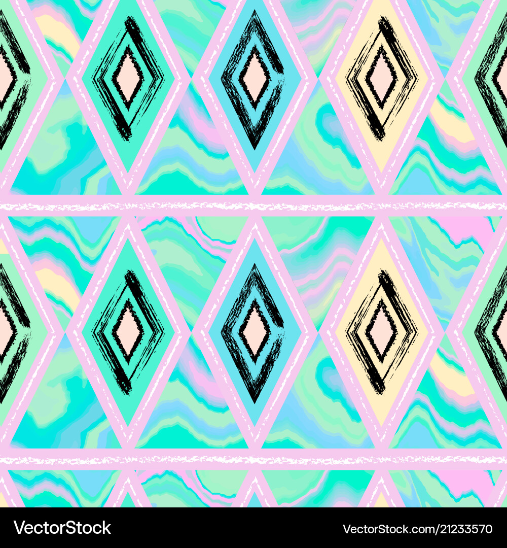 Seamless triangle pattern with grunge Royalty Free Vector