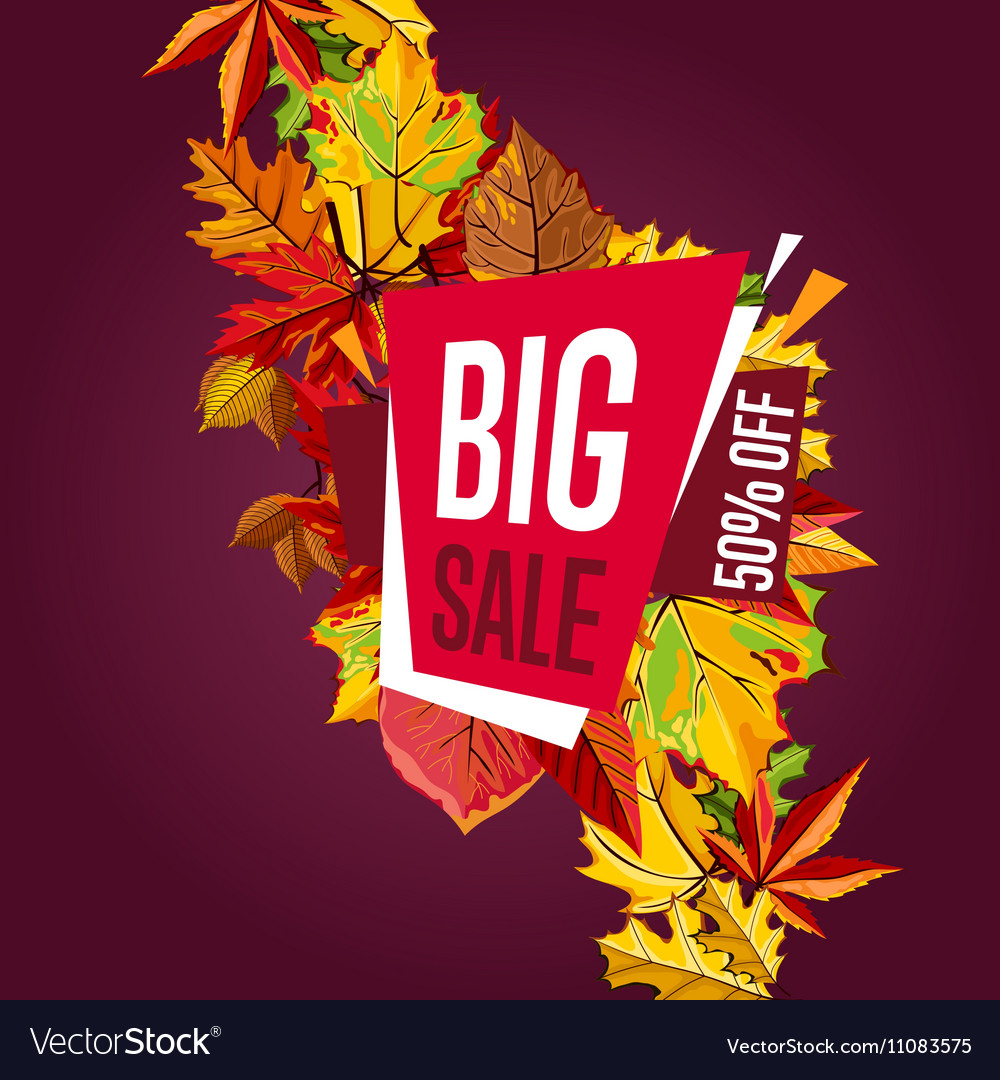 Autumn sale banner discount template