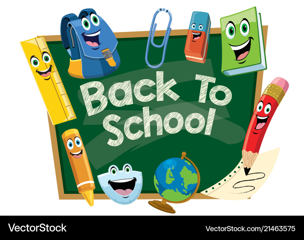 Back to school design with chalkboard cartoon Vector Image