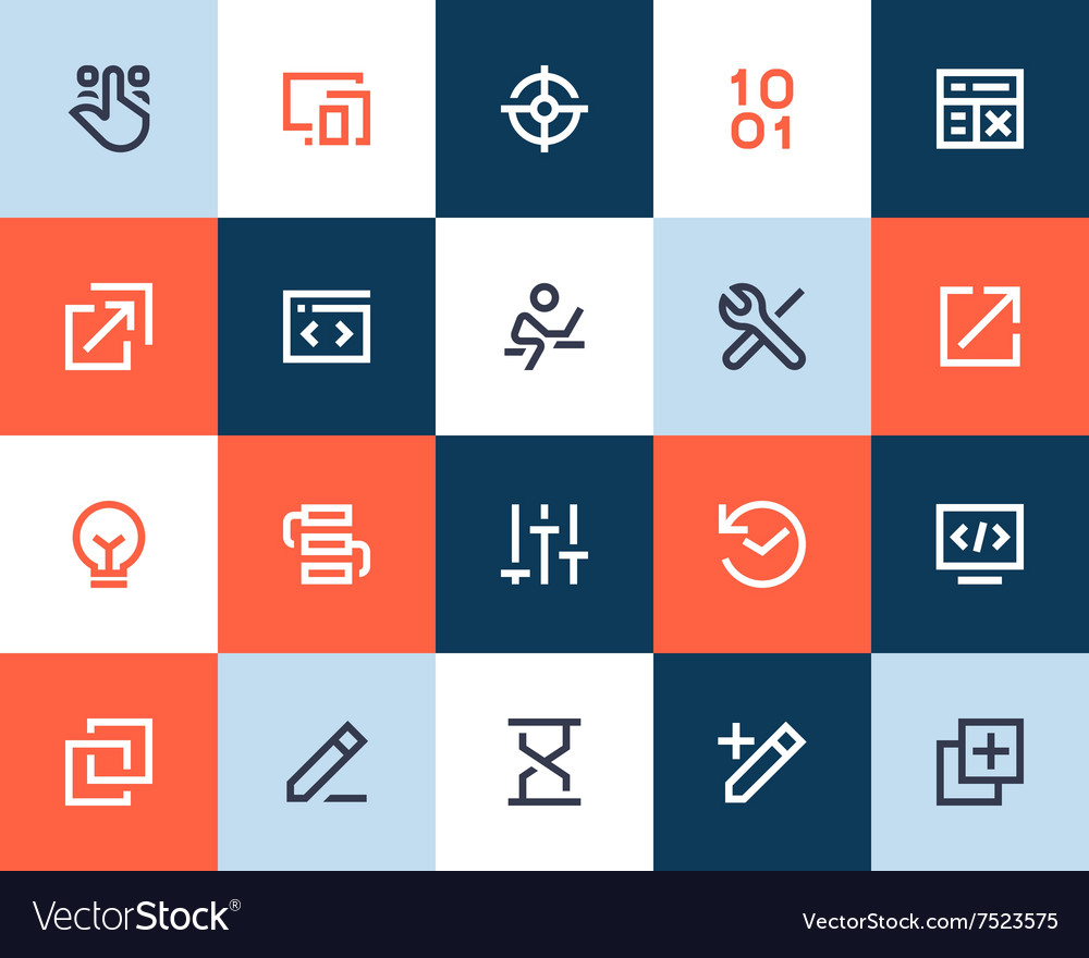 Developer and programing icons flat style Vector Image