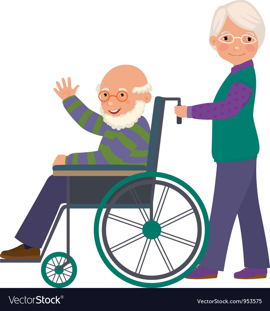 Elderly couple Royalty Free Vector Image - VectorStock