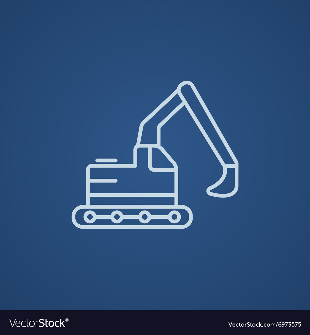 Excavator line icon