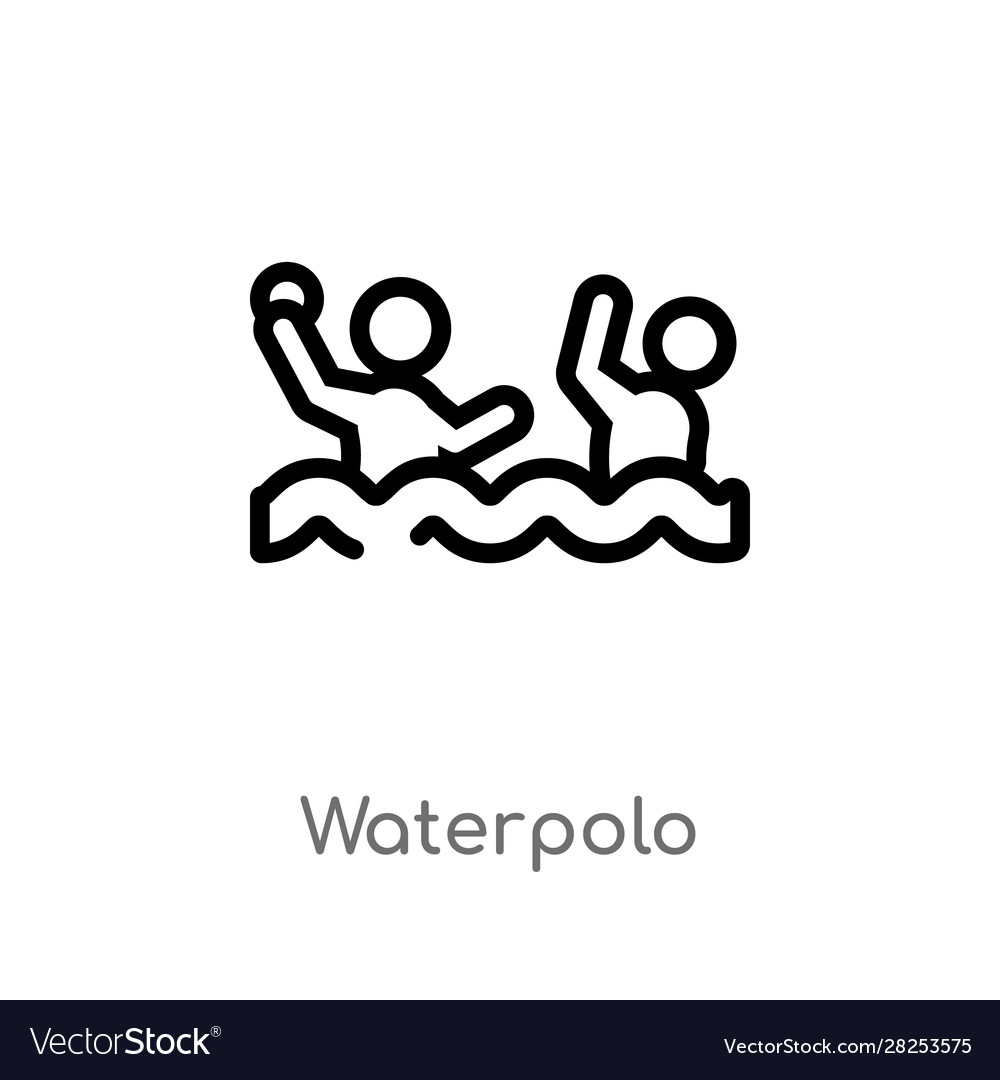 Outline waterpolo icon isolated black simple line