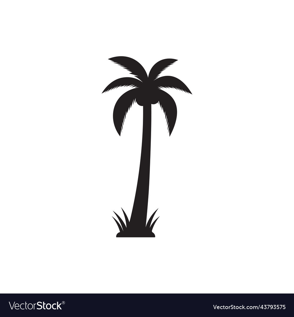 Palm tree silhouette icon design template Vector Image