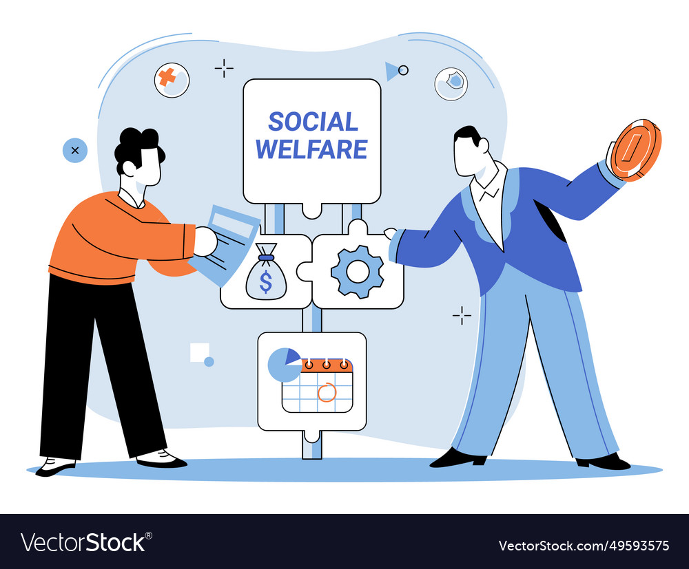 Social welfare community assistance programs Vector Image