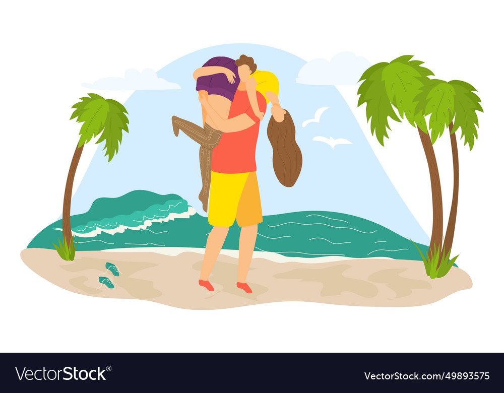 Tropical travel weekend vacation lovely couple Vector Image