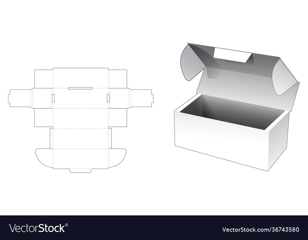 Corrugate flip and locked point box die cut