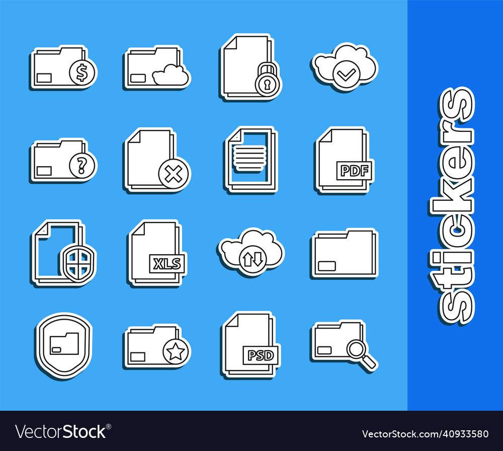 Set line search concept with folder document pdf Vector Image