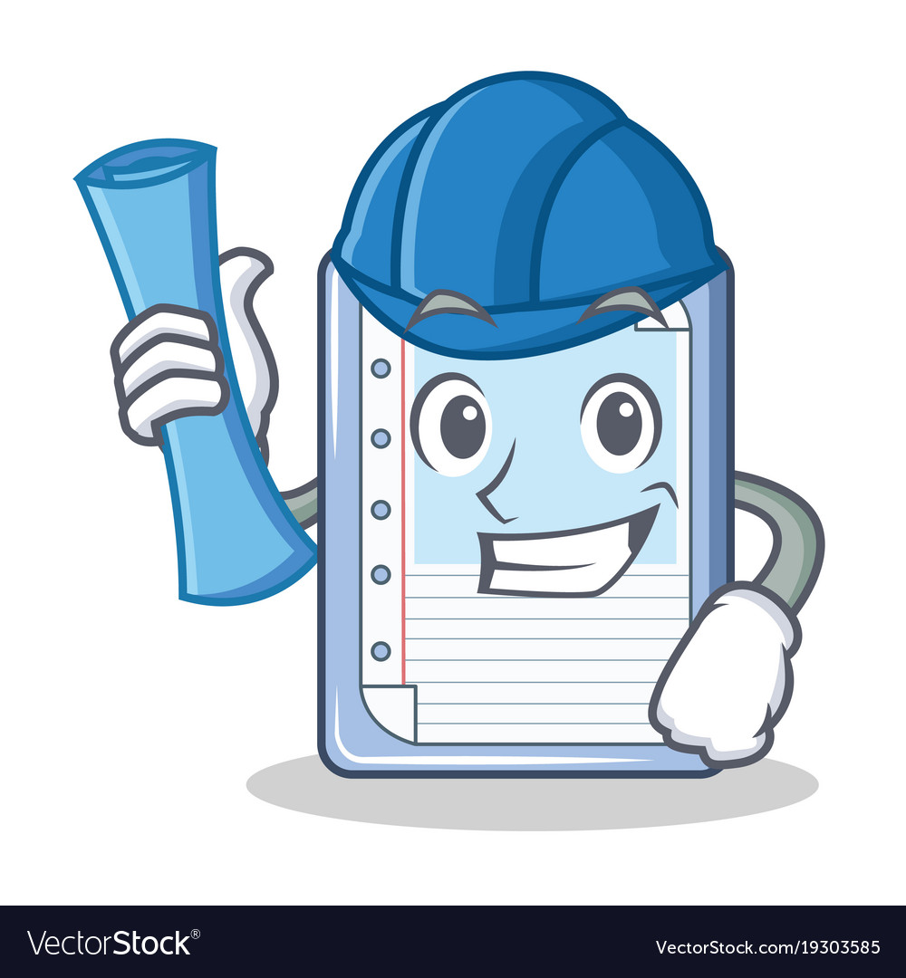 Architect clipboard character cartoon style