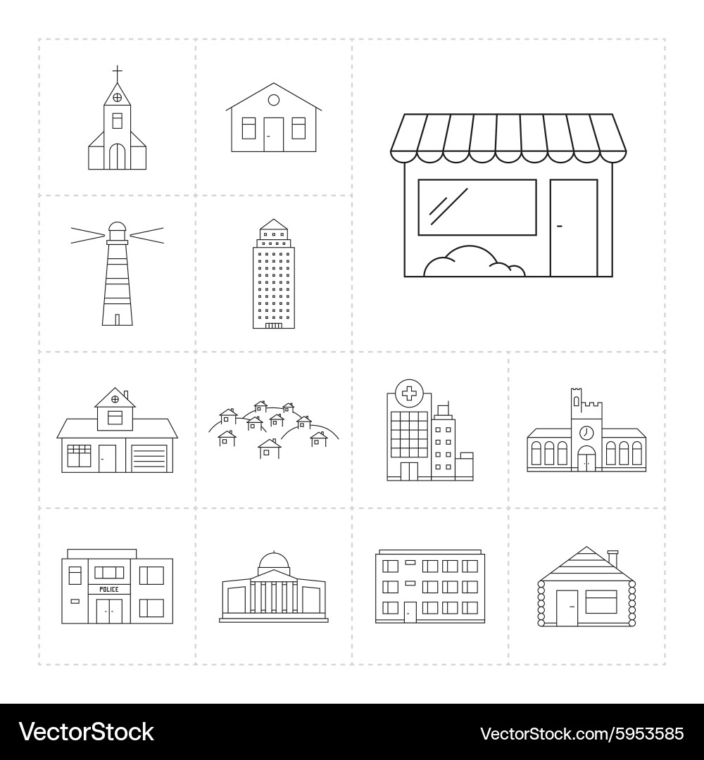 Buildings Royalty Free Vector Image - VectorStock