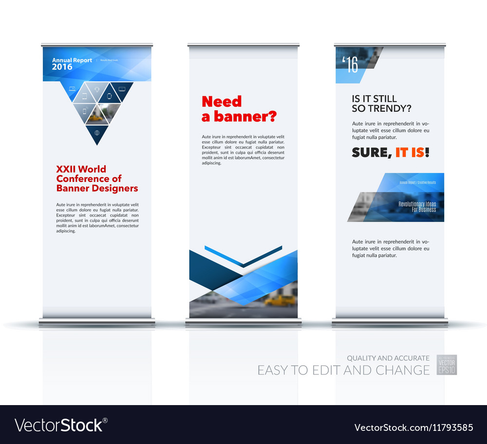 Business set modern roll up banner stand Vector Image