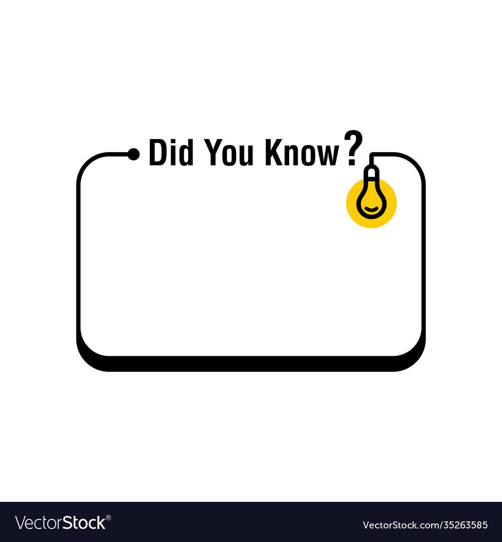 Did You Know Template Post With Idea Bulb Vector Image Riset