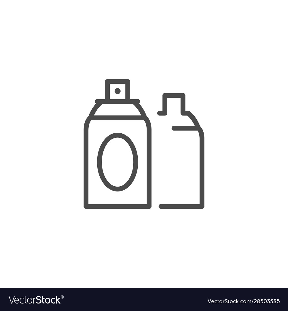 Hairspray can line outline icon Royalty Free Vector Image