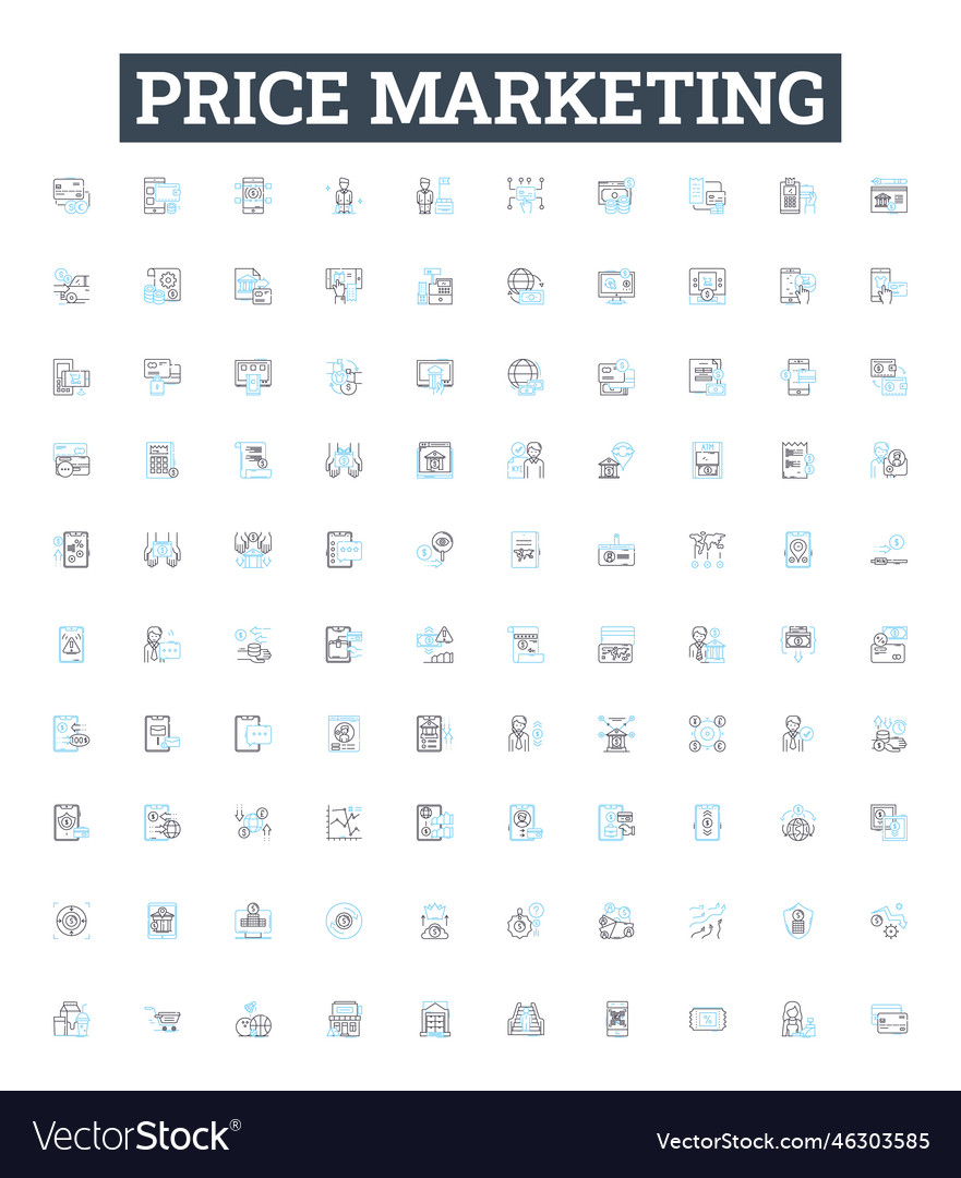 Price marketing line icons set pricing