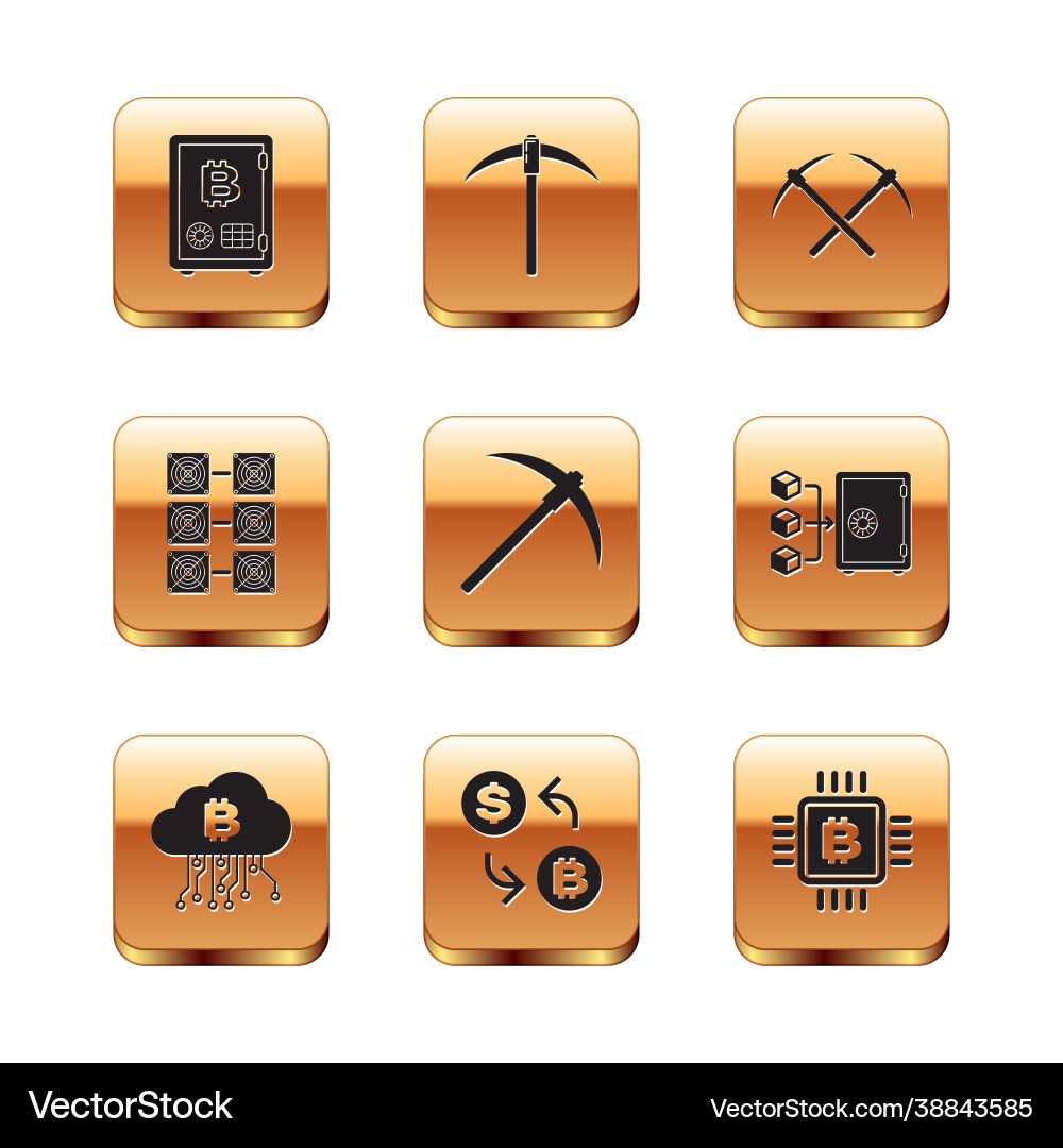 Set prostake cryptocurrency cloud mining Vector Image