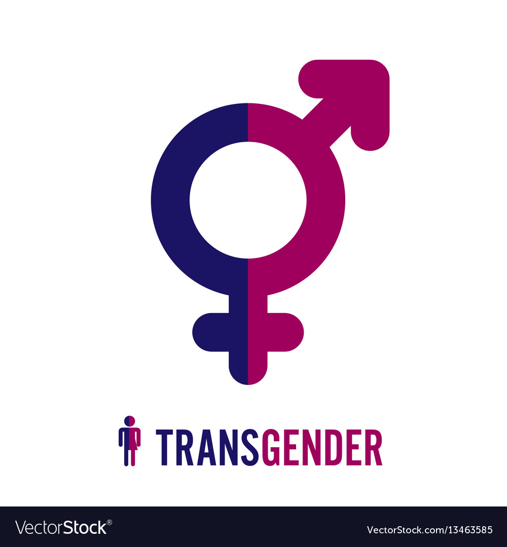 Transgender Icon Symbol Combining Gender Symbols Vector Image