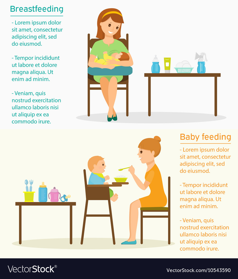 Baby Feeding With Place For Text Royalty Free Vector Image Baby Feeding With Place For Text Vector Image