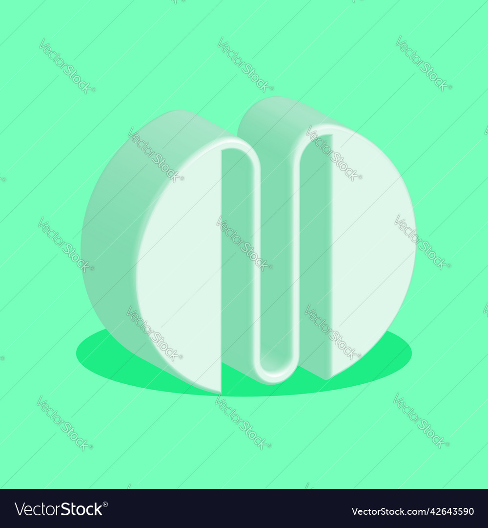 Creative bold letter m logo 3d mockup soft vector image Creative bold letter m logo 3d mockup soft