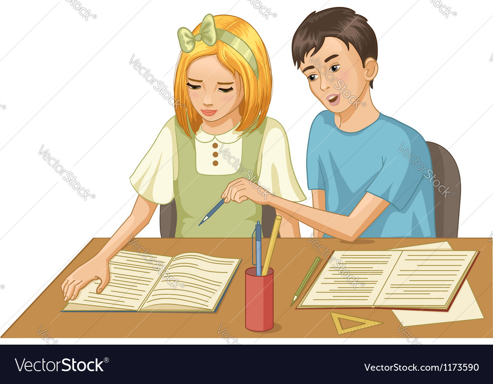 Girl and boy in a classroom