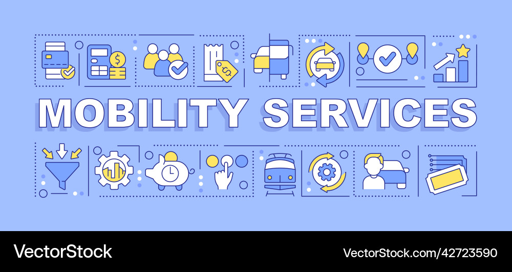 Mobility services word concepts purple banner Vector Image