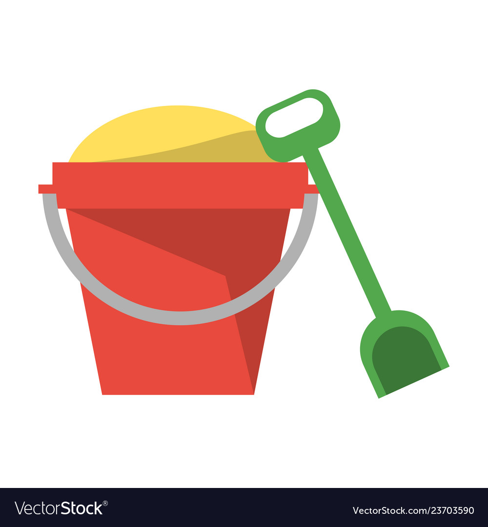 Sand bucket and shovel Royalty Free Vector Image
