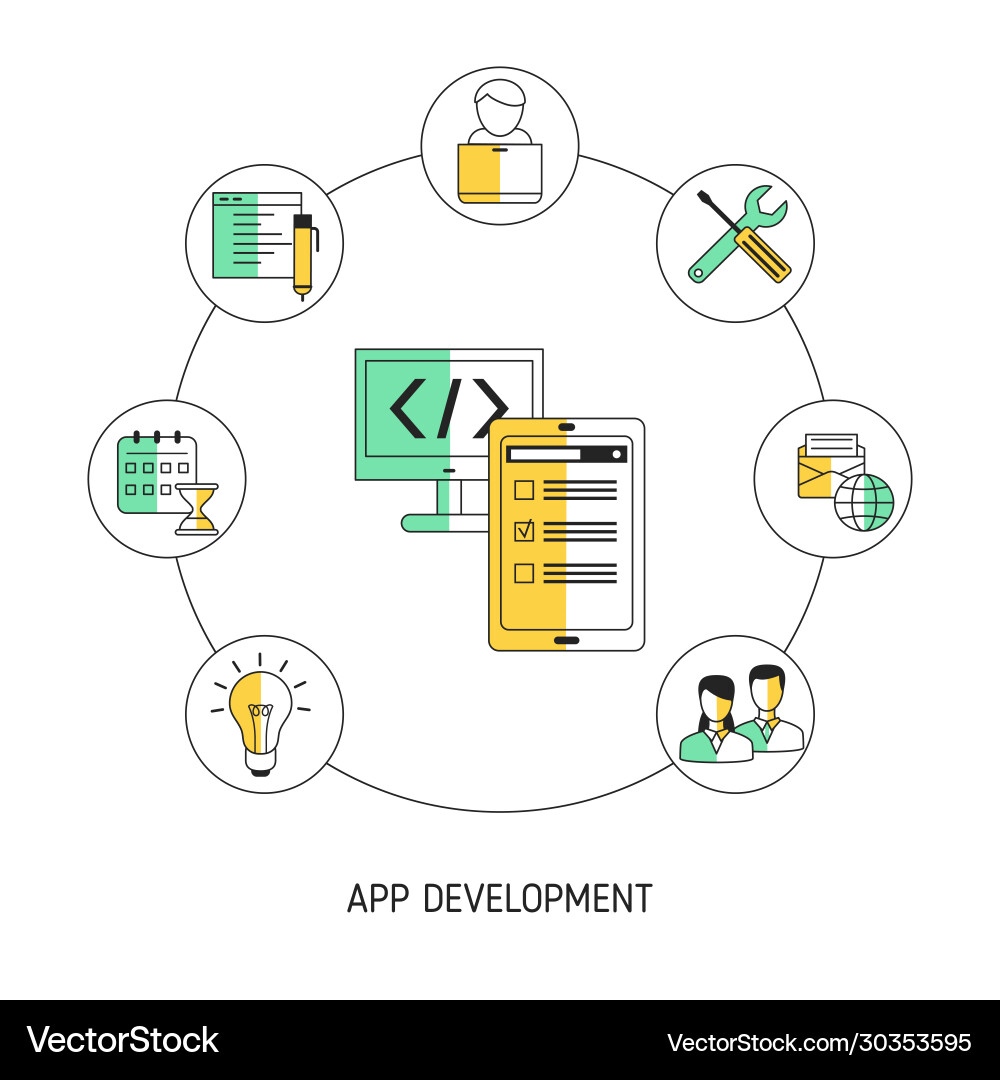 App development and design concept Royalty Free Vector Image