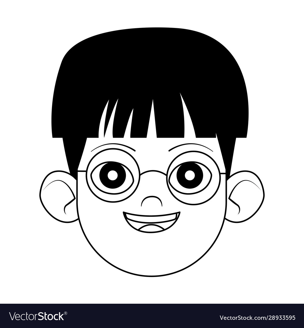 Cartoon boy with glasses flat design