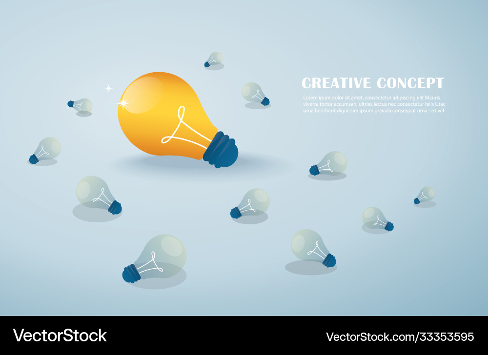 Creative idea concept light bulbs background Vector Image