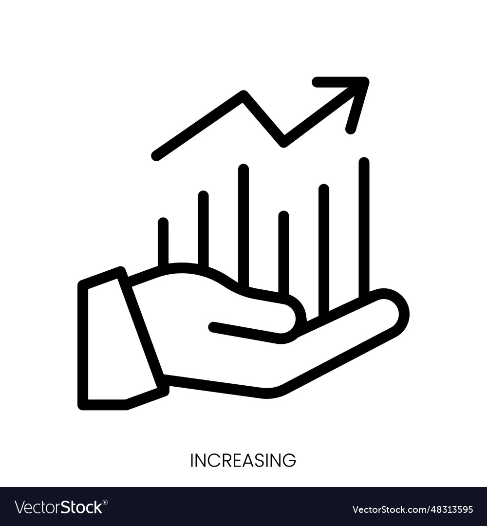 Increasing icon line art style design isolated on Vector Image