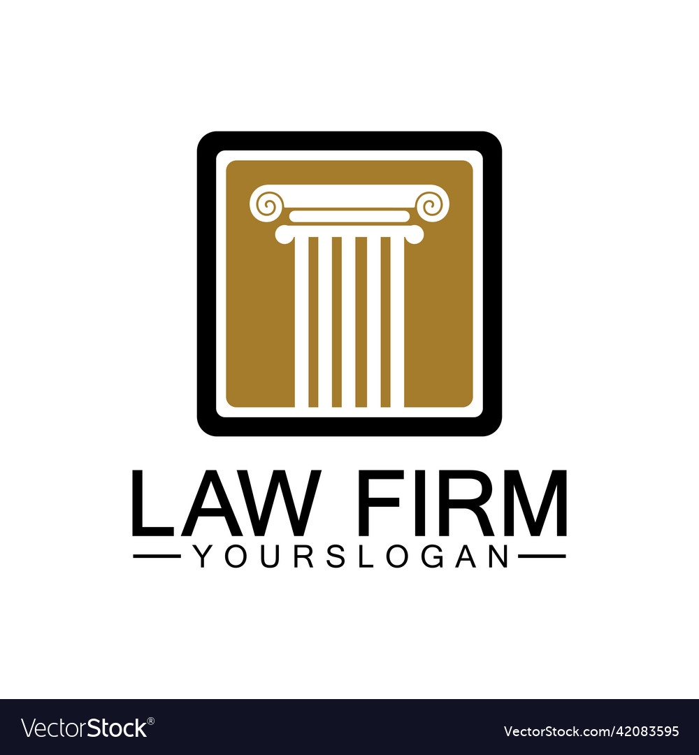 Law firm pillar logo template Royalty Free Vector Image