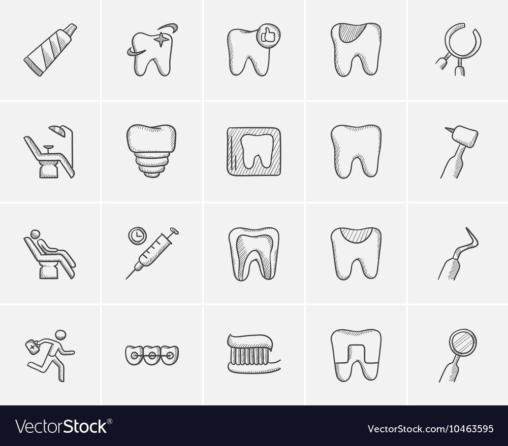 Medicine sketch icon set