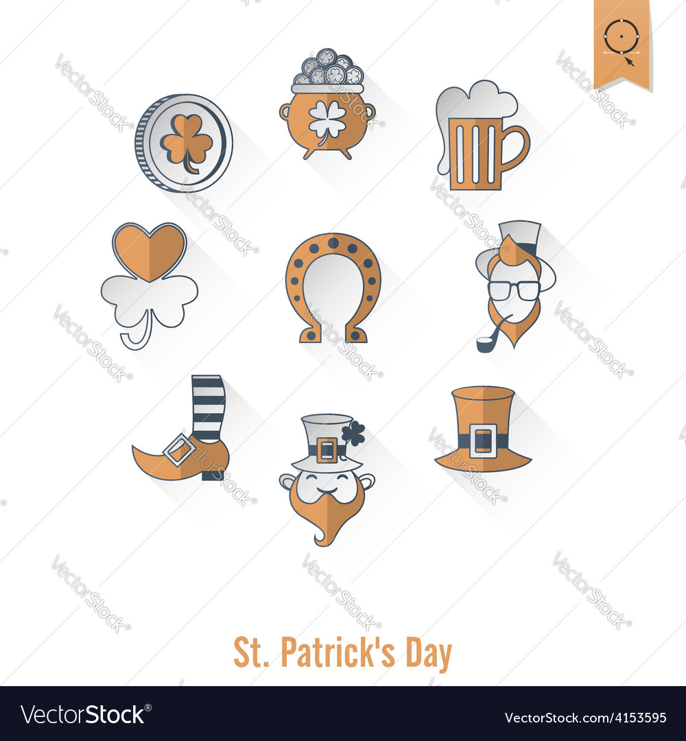 Saint patricks day isolated icon set Royalty Free Vector