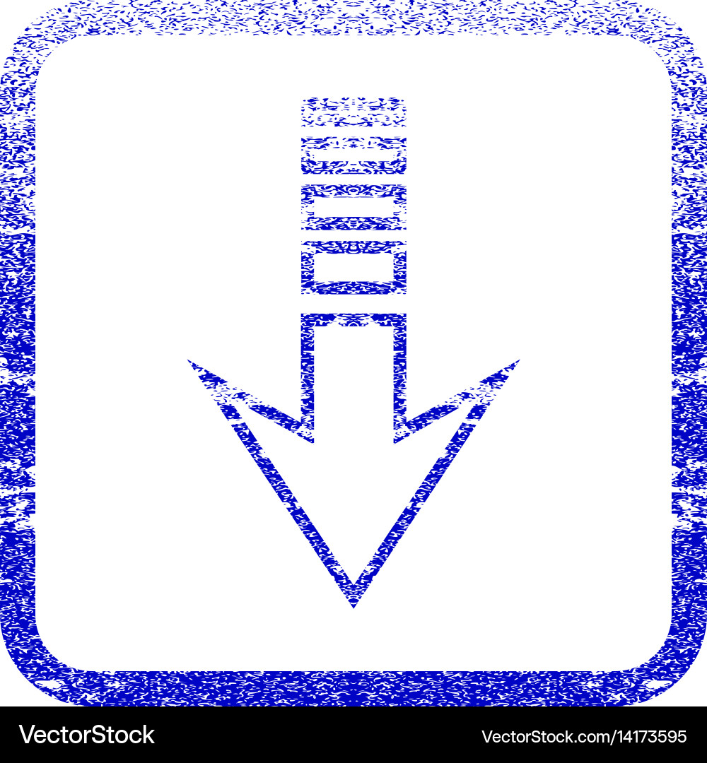 Send down framed textured icon Royalty Free Vector Image