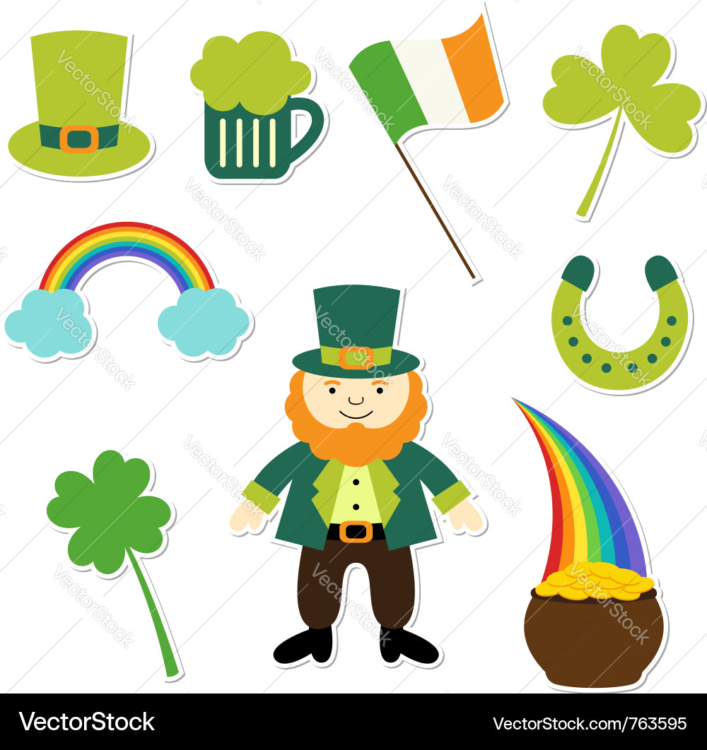 St patricks day set Royalty Free Vector Image - VectorStock