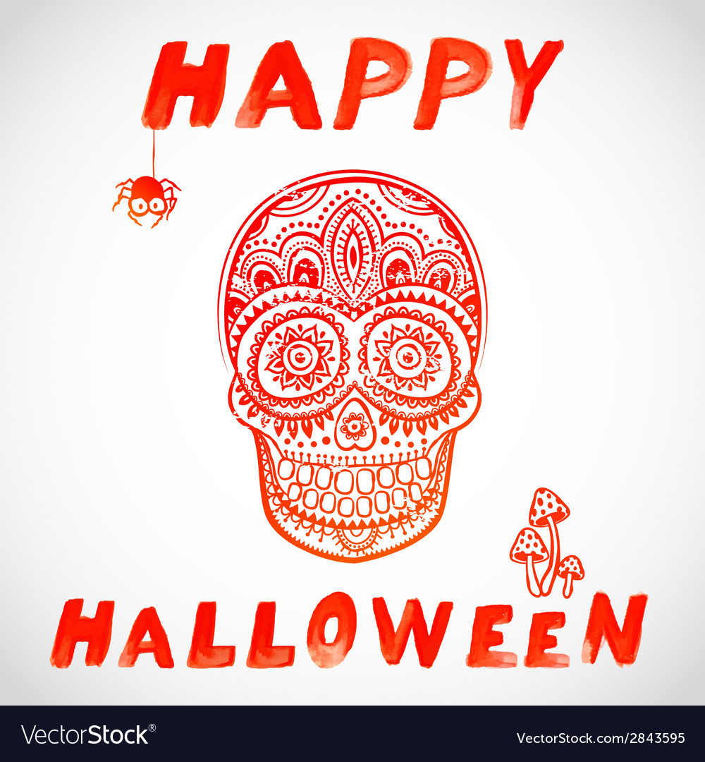 Download Vintage halloween skull Royalty Free Vector Image