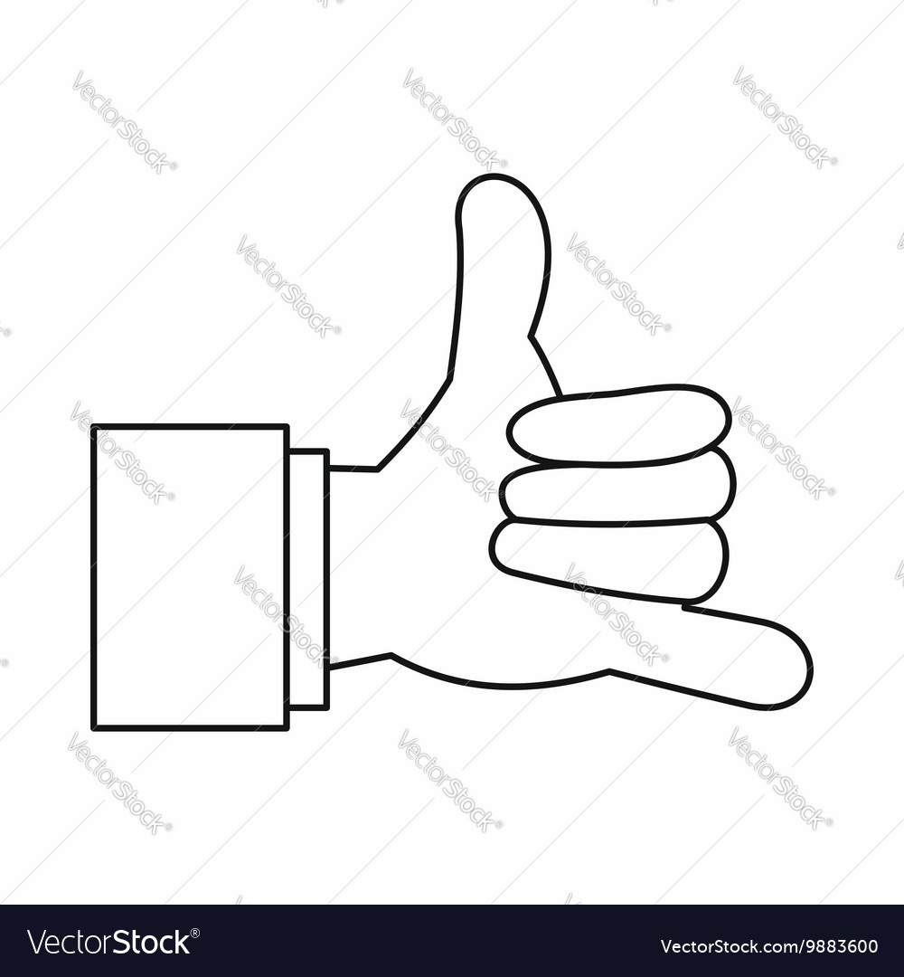 Call me gesture icon outline style Royalty Free Vector Image