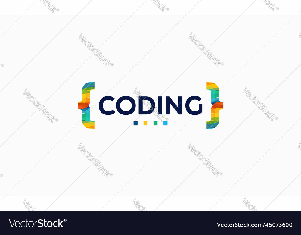Colorful coding logo designs template modern code Vector Image