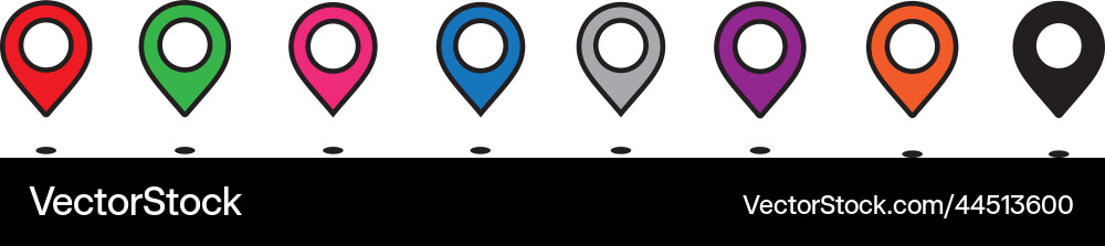 Set of colorful map pointer pins markers Vector Image