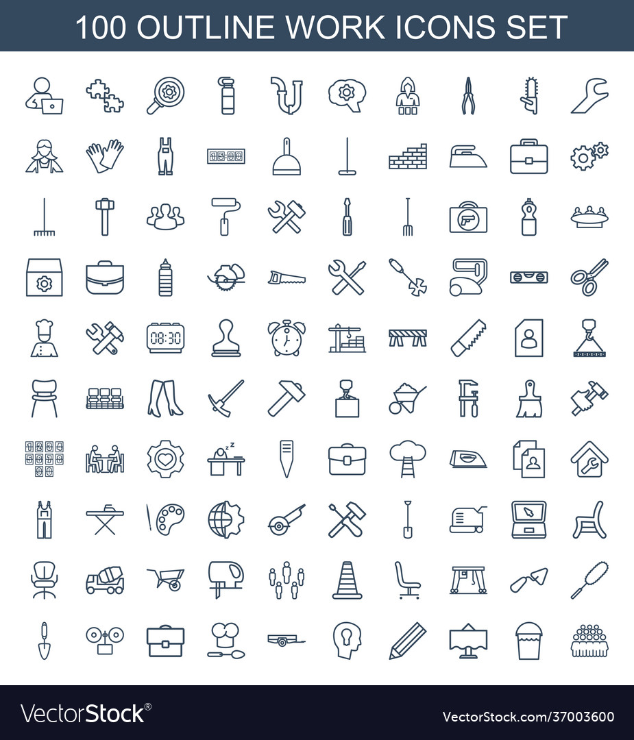 Work icons Royalty Free Vector Image - VectorStock