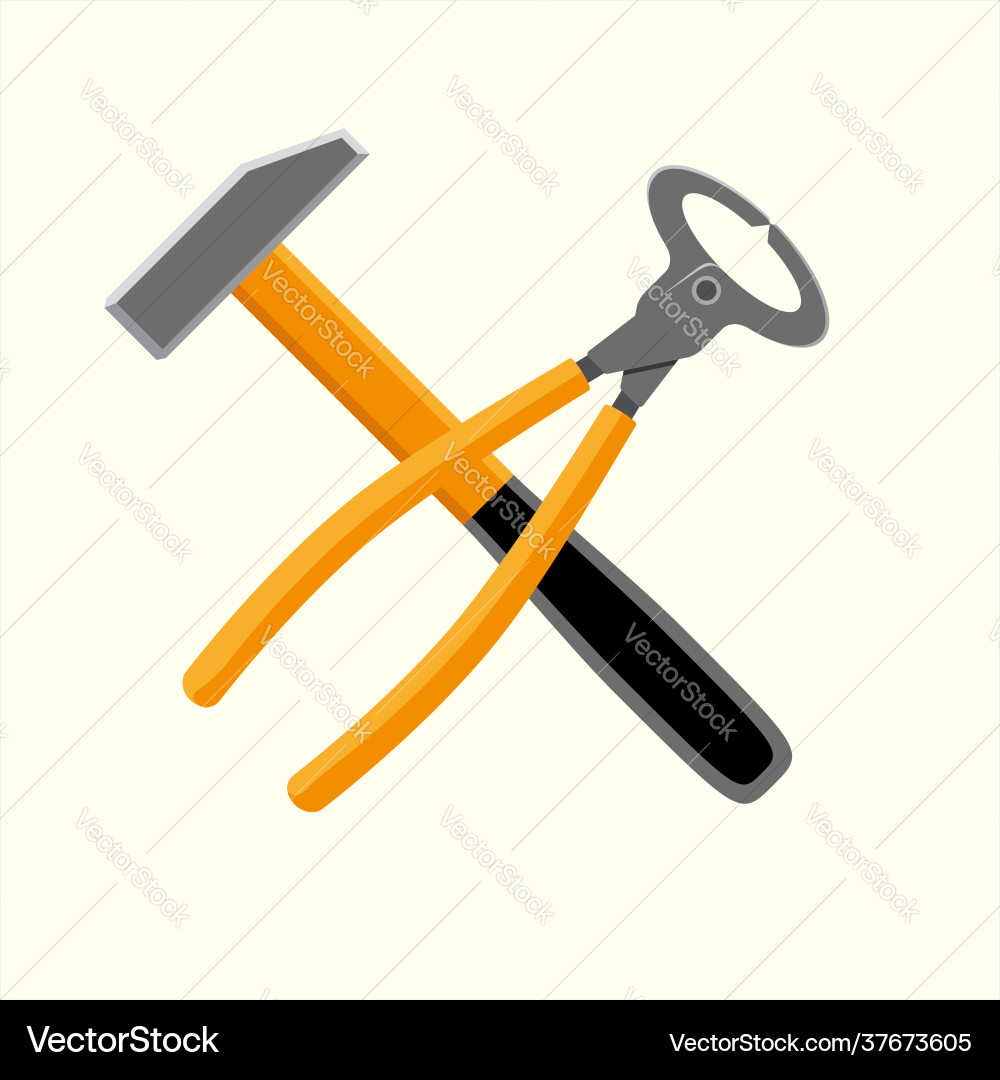 Construction tools flat design Royalty Free Vector Image