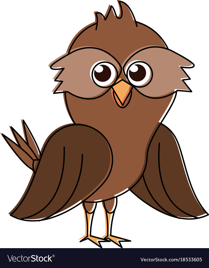 Cute owl bird cartoon Royalty Free Vector Image