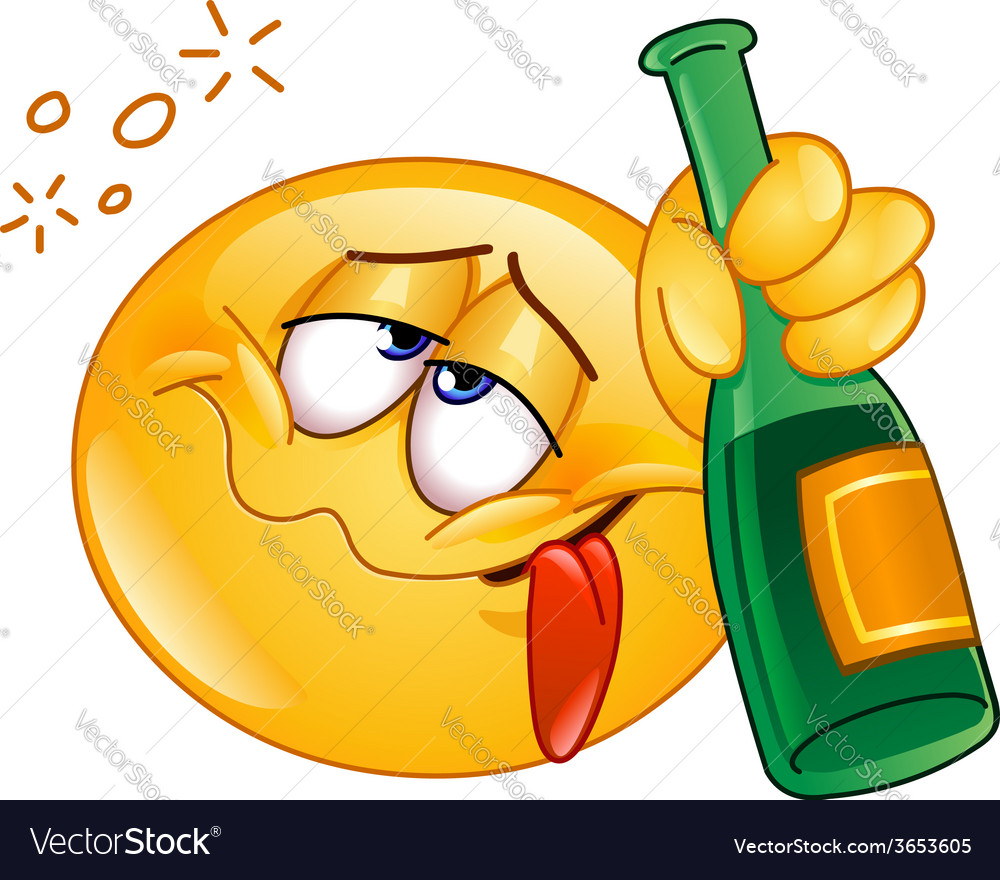 Drunk emoticon Royalty Free Vector Image VectorStock