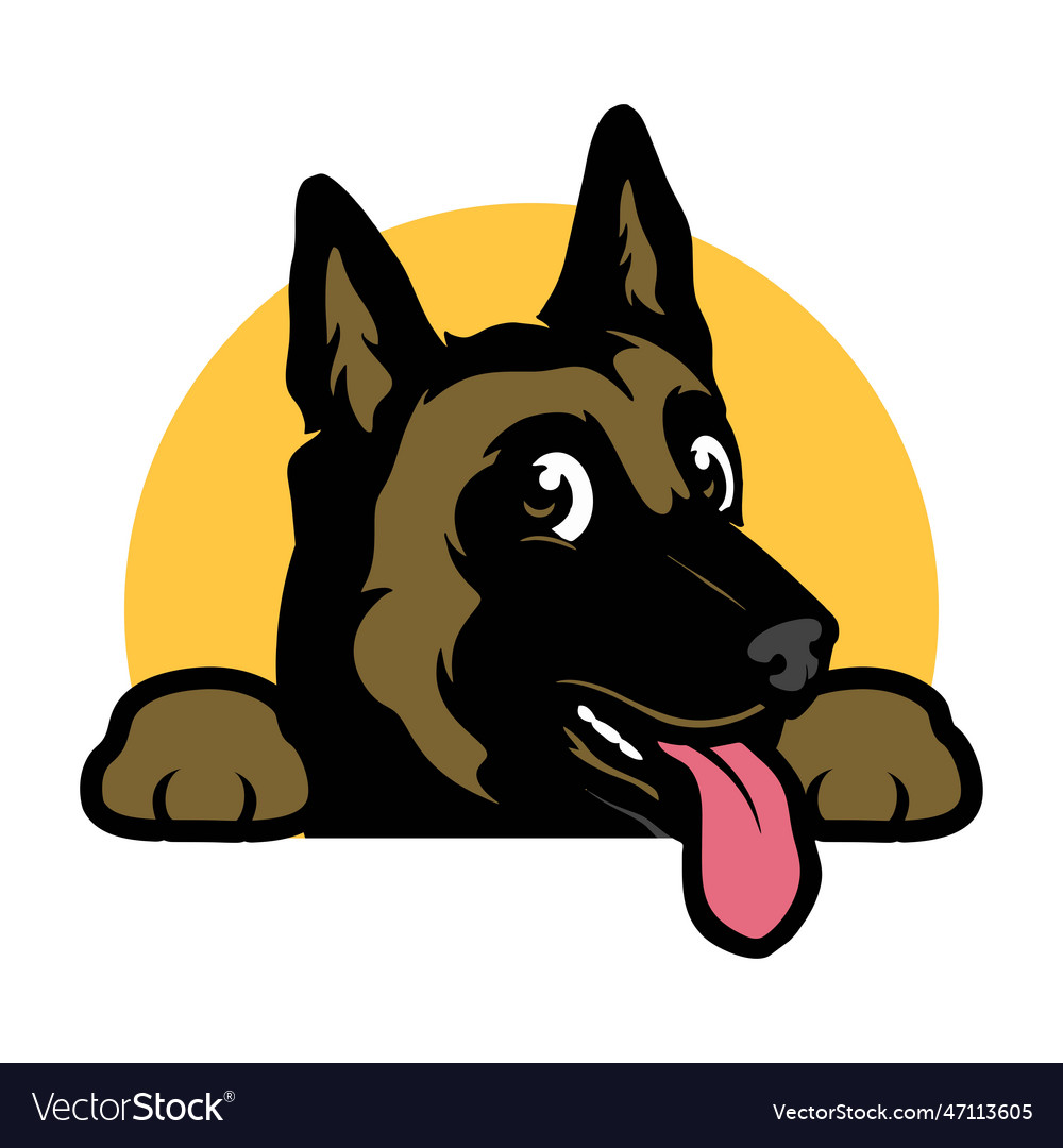 German shepherd dog cartoon Royalty Free Vector Image