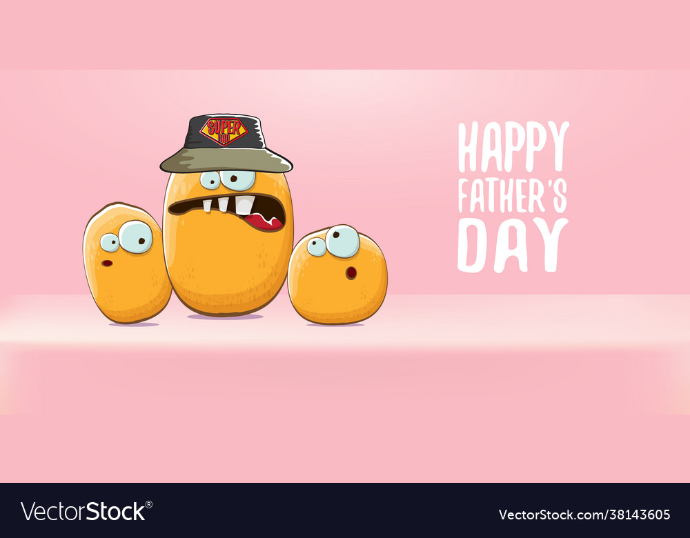 Happy fathers day horizontal banner with cartoon Vector Image